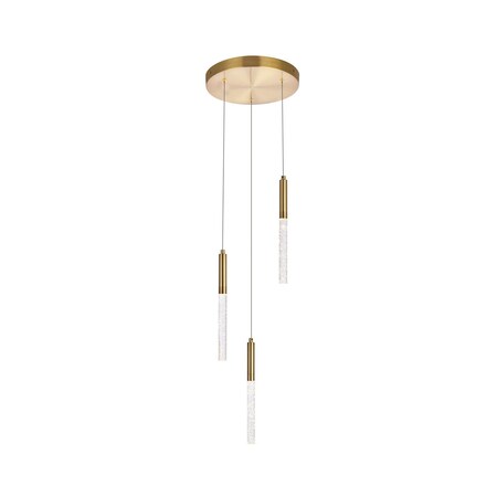 Ruelle 3 Lights Gold Pendant